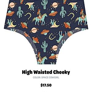 Cheek Boss Space Cowgirl High Waisted Cheeky Bottoms Medium NWT